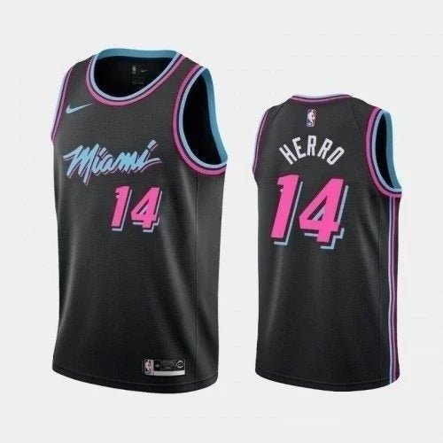 Regata NBA Miami Heat Authentic Herro 14 - Preta