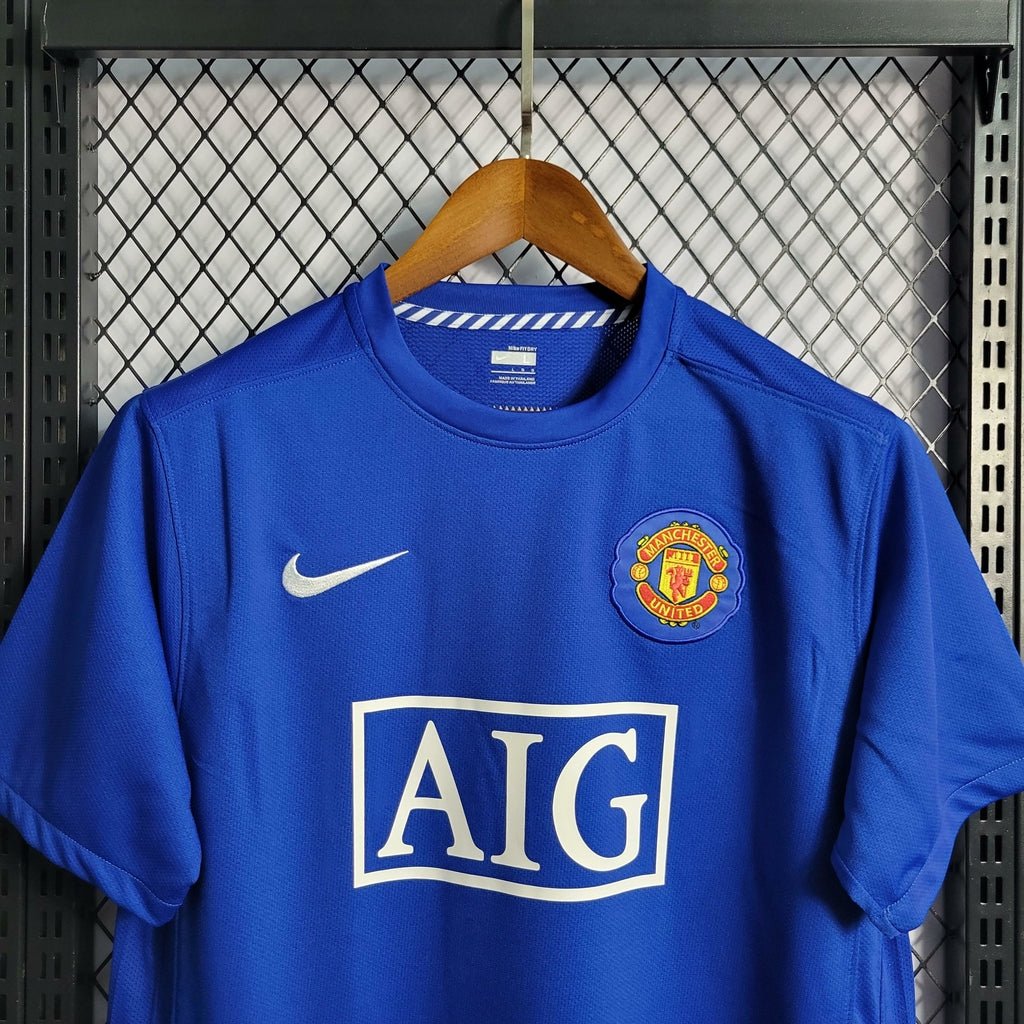 Camisa Retrô Manchester United 2007/08 Masculino Azul - Imagem 8