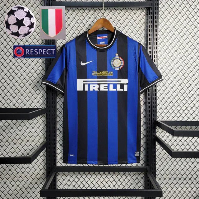 Camisa Retrô Inter de Milão I Home 2009/10 Masculino Azul e Preto - Imagem 10
