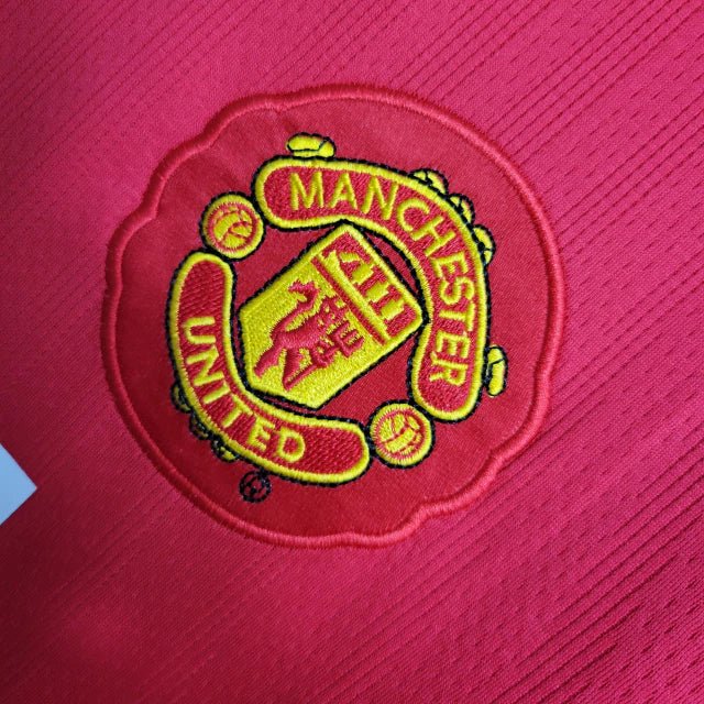 Camisa Retrô Manchester United Manga Longa 2007/08 Masculino Vermelho - Imagem 7