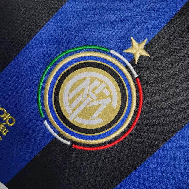 Camisa Retrô Inter de Milão I Home 2009/10 Masculino Azul e Preto - Imagem 4