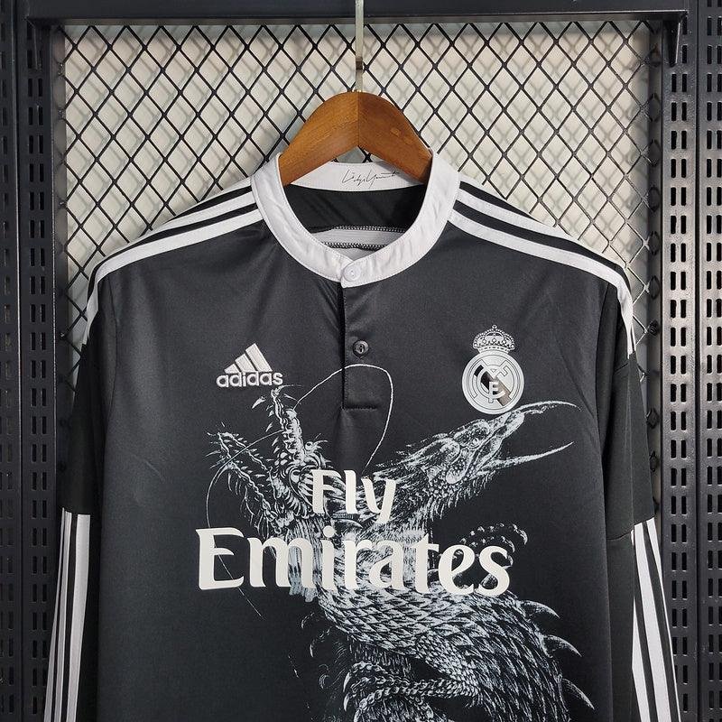 Camisa Retrô Real Madrid Manga Longa III Third 2014/15 Masculino Preto - Imagem 3