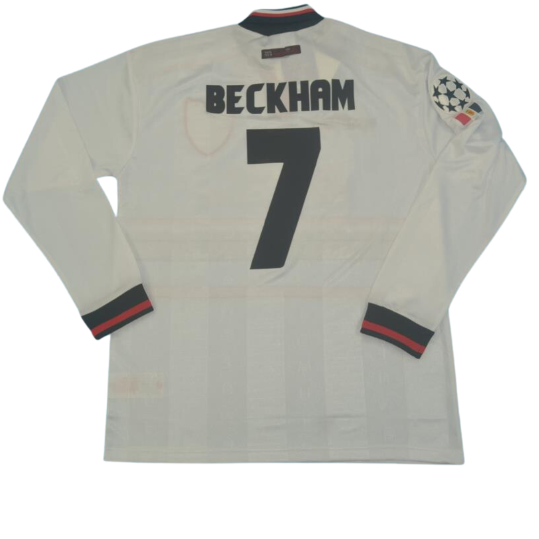 Camisa Manchester United Manga Longa 97/99 - Versão Retrô "Beckham" Nº 7 - Imagem 10