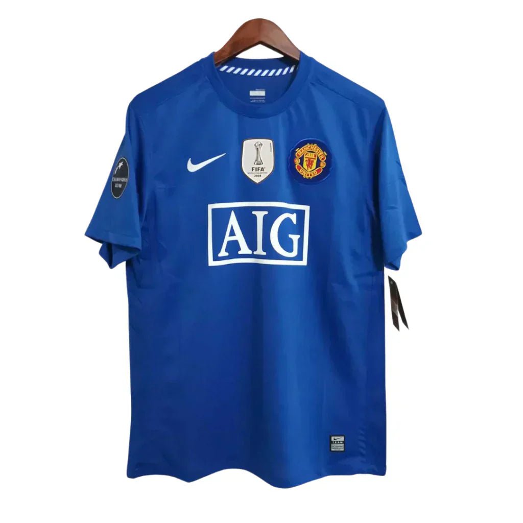 Camisa Retrô Manchester United 2007/08 Masculino Azul - Imagem 11