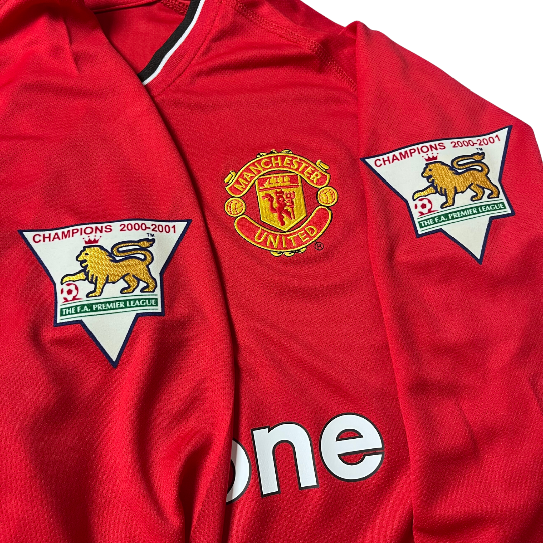 Camisa Manchester United Manga Longa 00/01 - Versão Retrô "Beckham" Nº 7 - Imagem 3