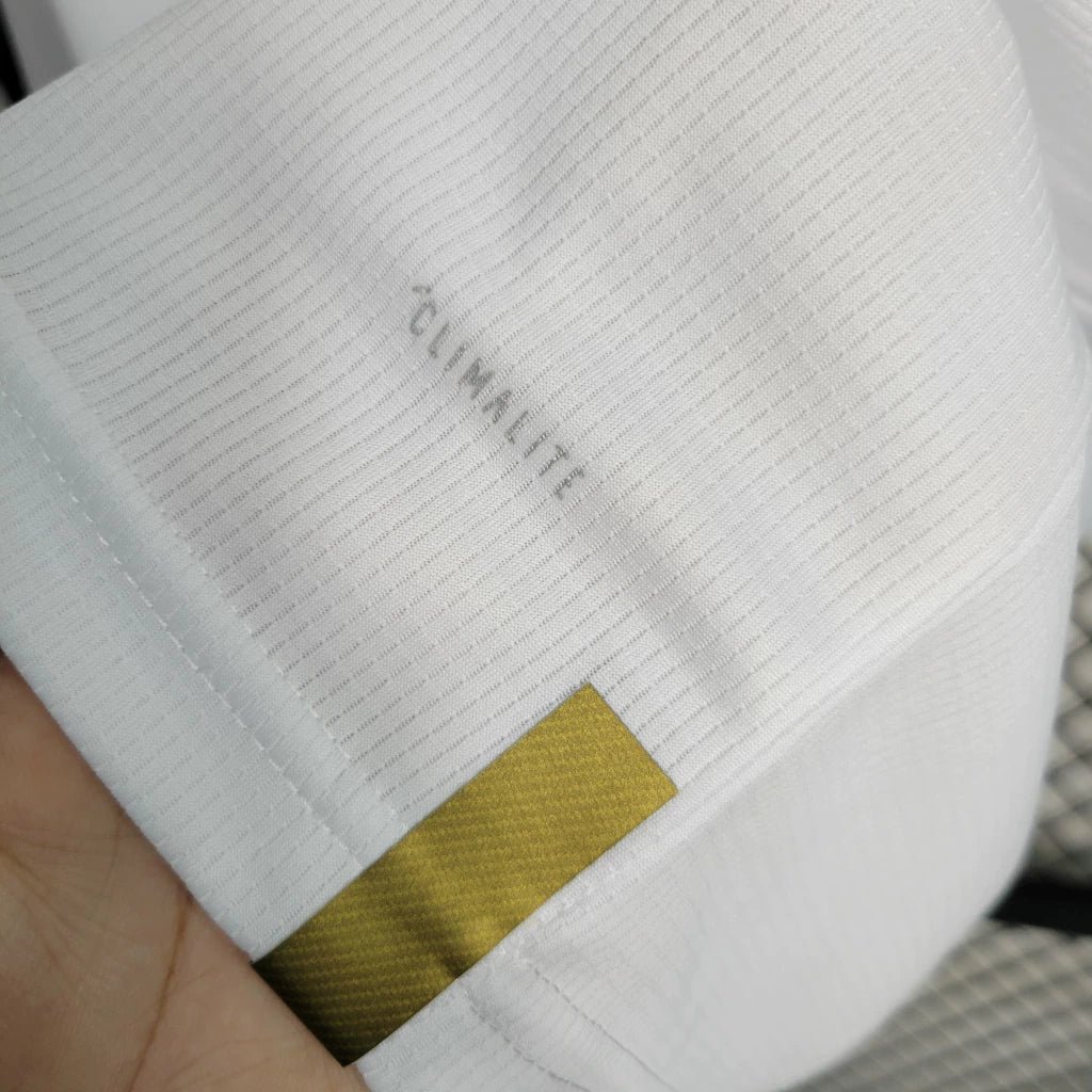 Camisa Real Madrid I Home 2019/20 Retrô Manga Longa Masculina - Branco - Imagem 3