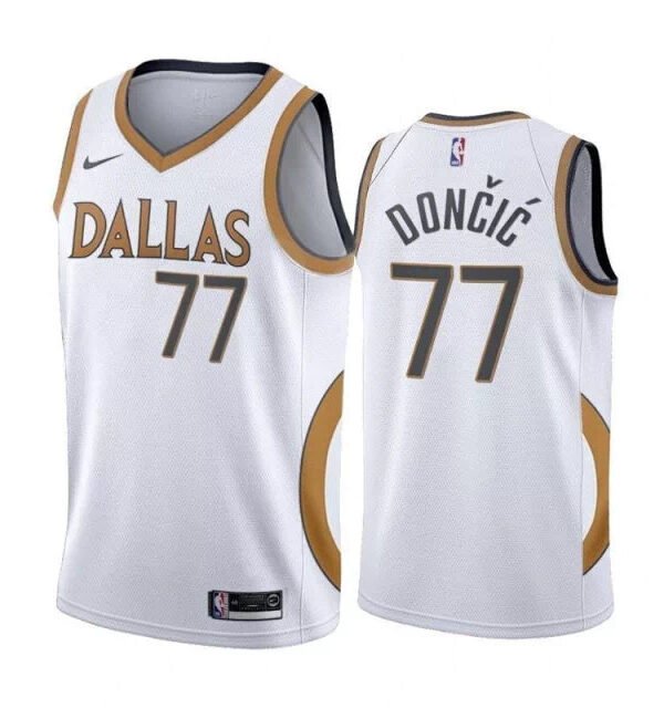 Regata NBA Dallas Mavericks City Edition 20/21 Authentic Swingman Doncic 77 - Branca