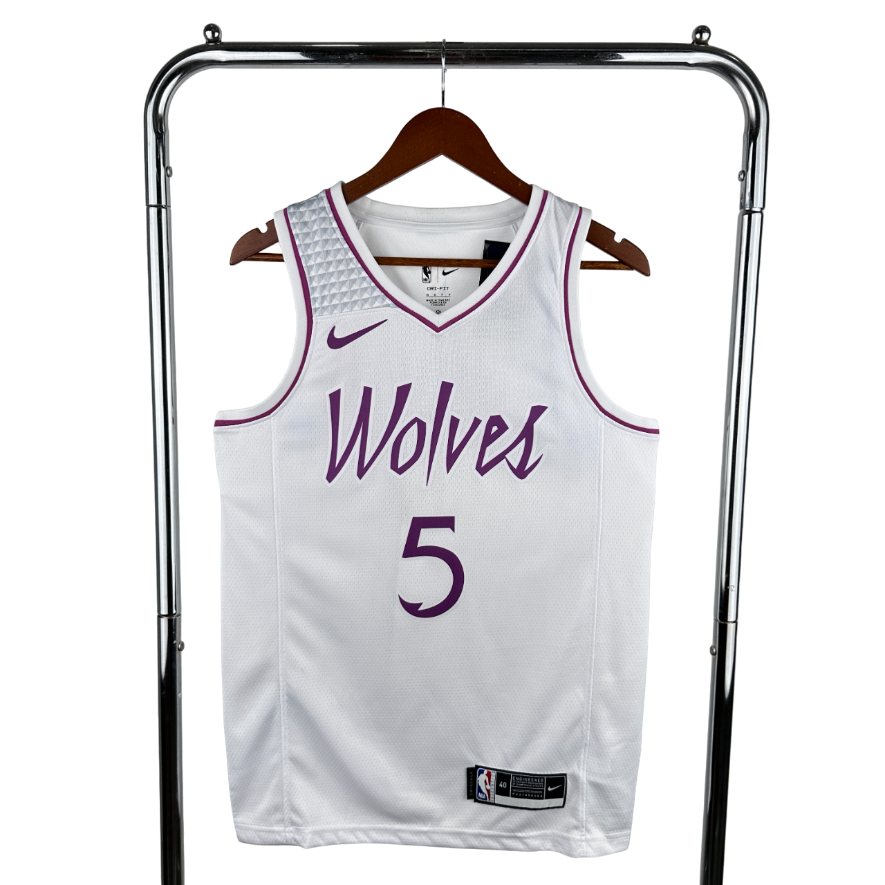 Regata NBA Minnesota Timberwolves Authentic Edwards 5 - Branca