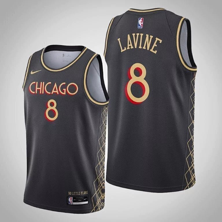 Regata NBA Chicago Bulls Edition 20-21 Authentic Lavine 8 - Preta
