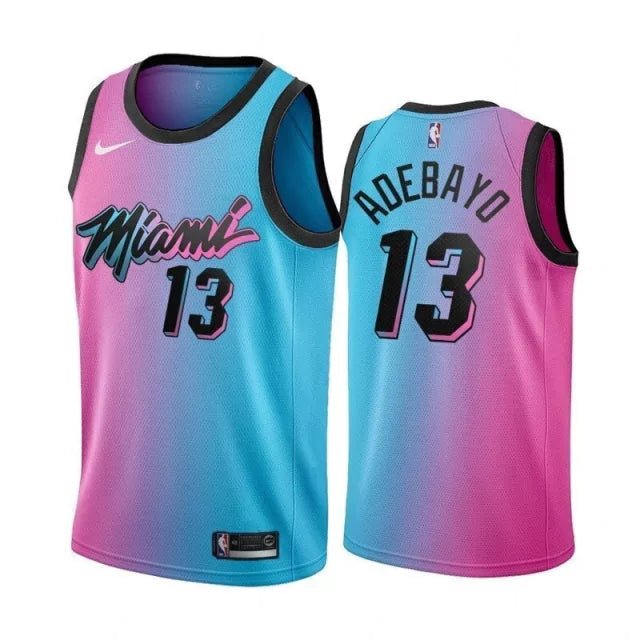 Regata NBA Miami Heat City Edition 20/21 Authentic Adebayo 13 - Azul e Rosa