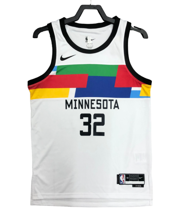 Regata NBA Minnesota Timberwolves City Edition Authentic Towns 32 - Branca