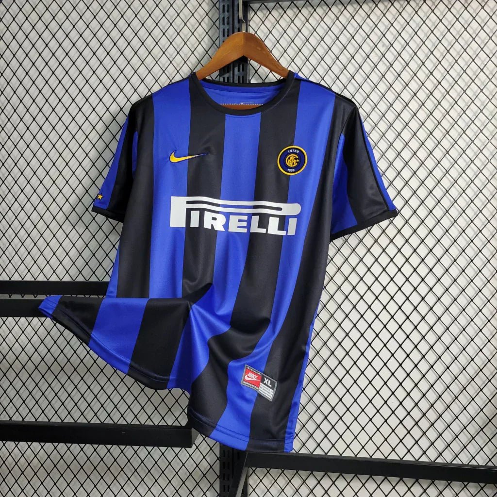Camisa Retrô Inter de Milão I 1999/00 Masculino Azul e Preto - Imagem 3