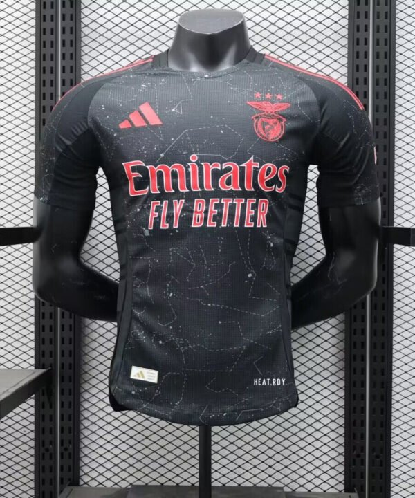 Camisa Benfica Away 2024/25 Jogador Masculino - Preta e Vermelha