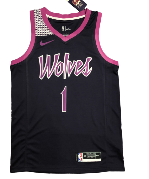 Regata NBA Minnesota Timberwolves Authentic Edwards 1 - Preta
