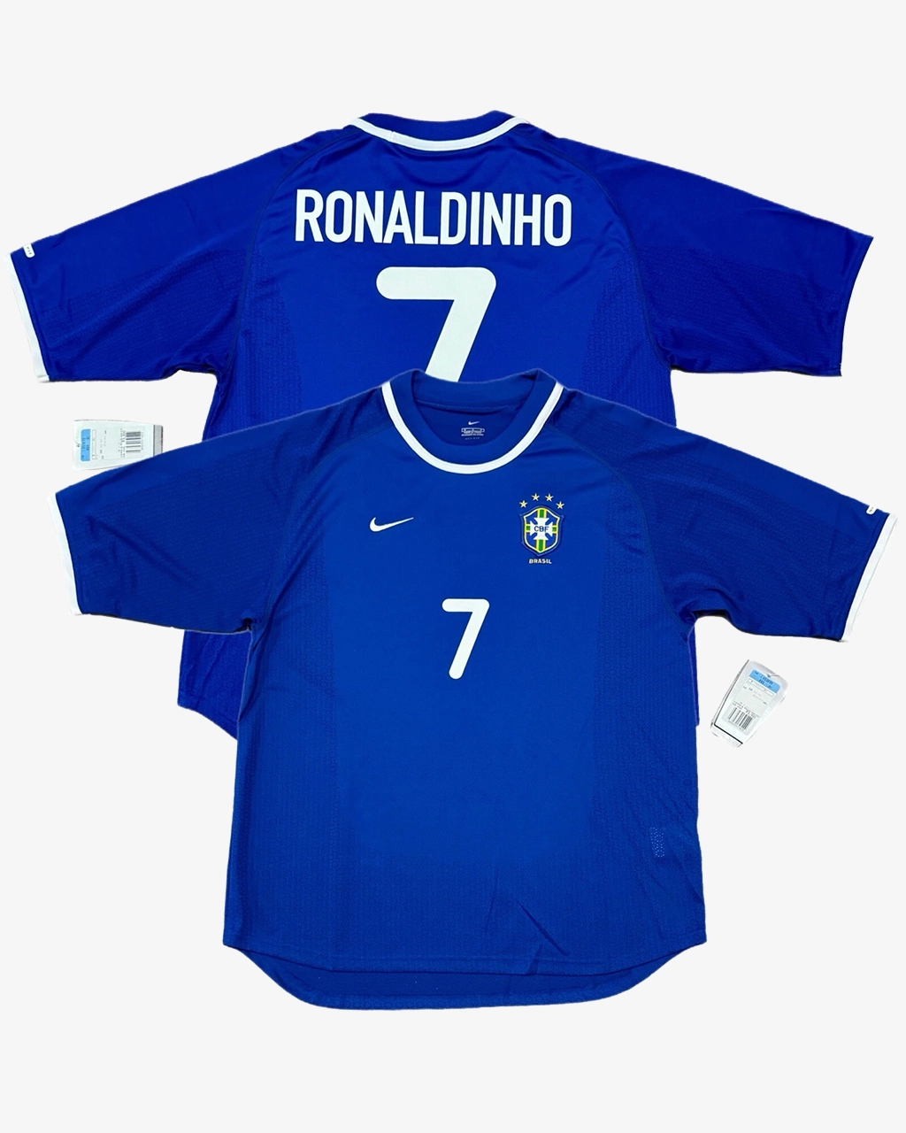 Camisa Retrô Seleção Brasileira 2000/01 Away Nº 7 Ronaldinho Olímpica