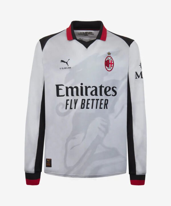 Camisa x Slam Jam AC Milan 2024/25 IIII Branca - Edição Limitada Manga Longa
