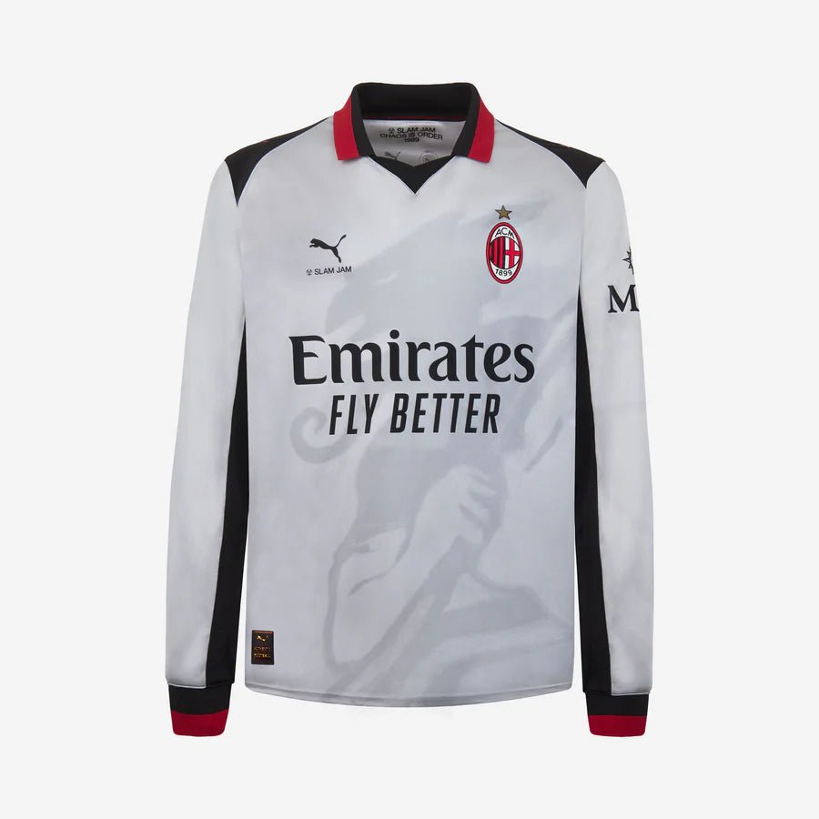 Camisa x Slam Jam AC Milan 2024/25 IIII Branca - Edição Limitada Manga Longa