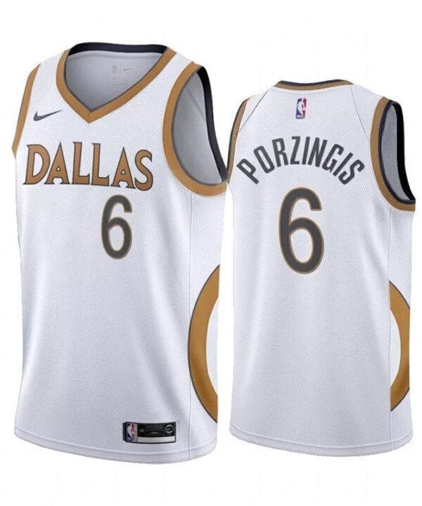 Regata NBA Dallas Mavericks Earned Edition 20/21 Authentic Swingman Porzingis 6 - Branca