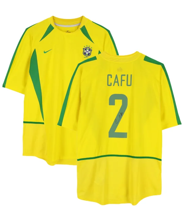 Camisa do Cafu da Seleção Brasileira 2002/04 (Assinatura) Modelo Titular da - Icons