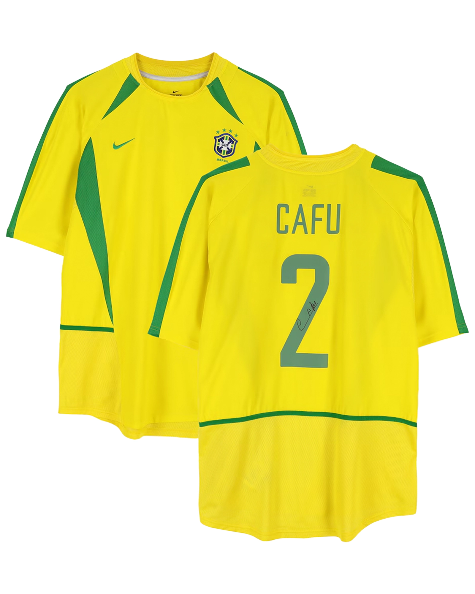 Camisa do Cafu da Seleção Brasileira 2002/04 (Assinatura) Modelo Titular da - Icons