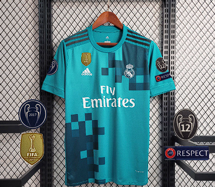 Camisa Retrô Real Madrid II Away 2017/18 Masculino Azul - Imagem 7