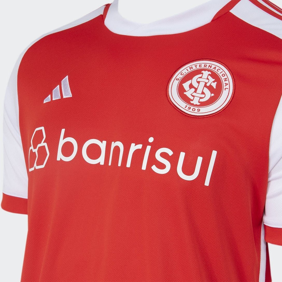 Camisa Internacional Home 2024/25 s/n Torcedor Masculino - Branca e Vermelha - Imagem 4