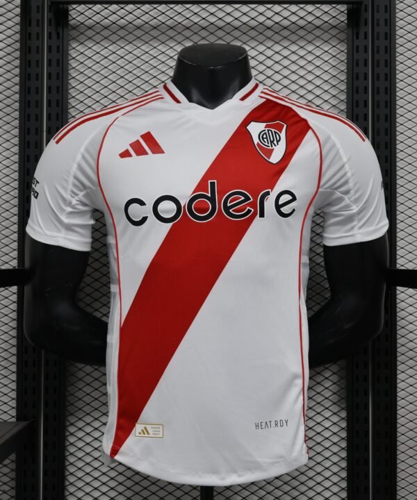 Camisa River Plate Home 2024/25 Jogador Masculino - Branca, Vermelha e Preta