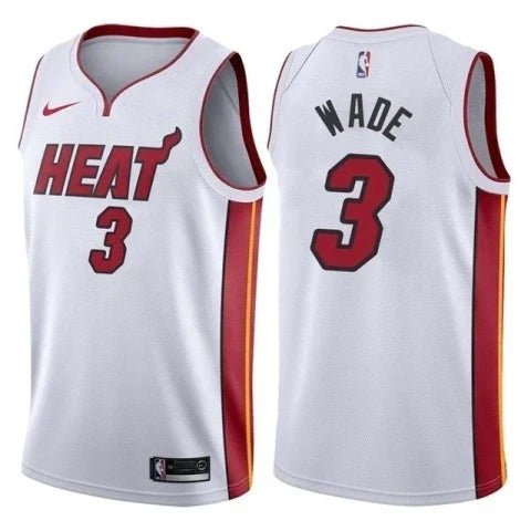 Regata NBA Miami Heat Authentic Wade 3 - Branca e Vermelha