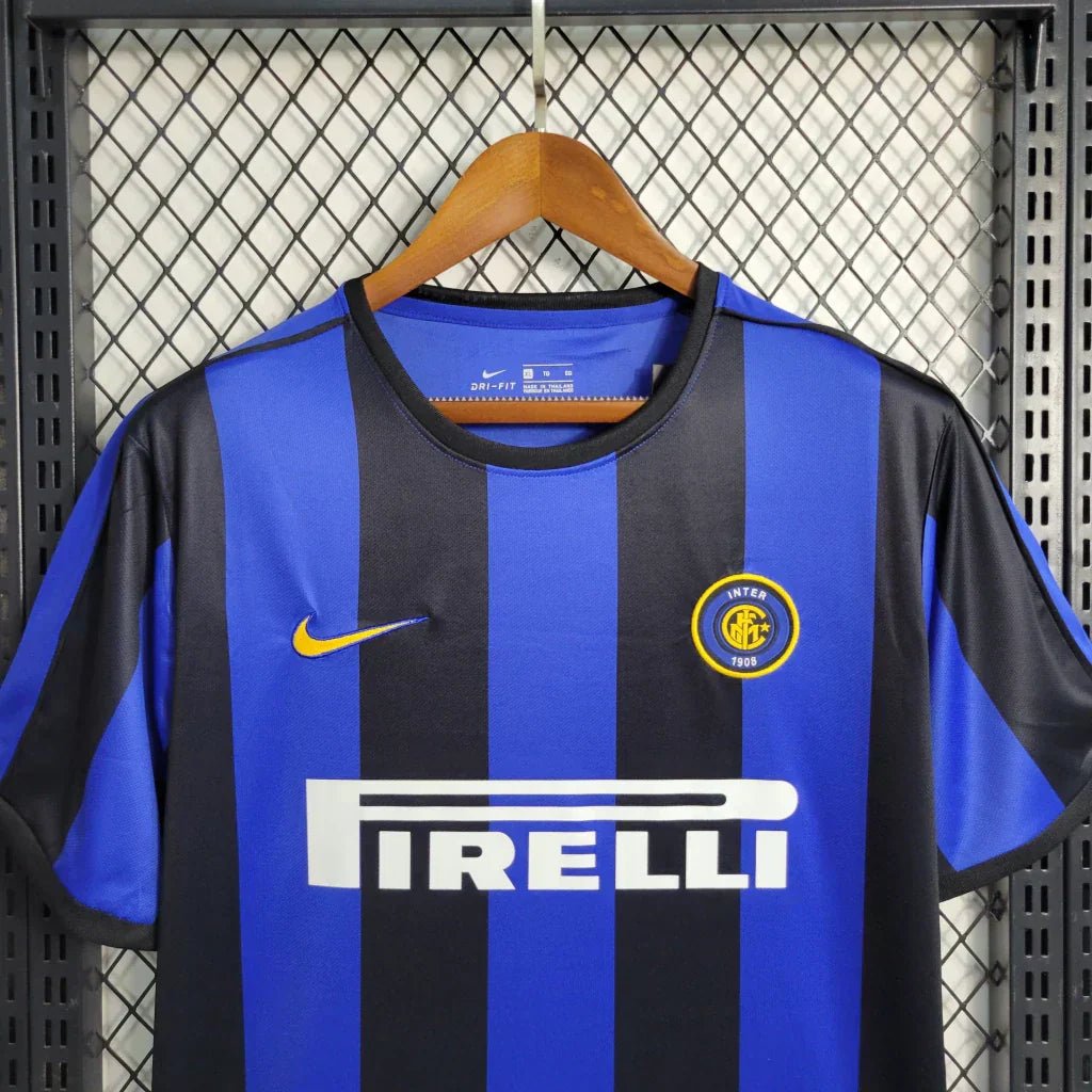 Camisa Retrô Inter de Milão I 1999/00 Masculino Azul e Preto - Imagem 4