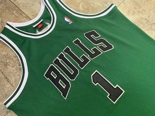 Regata NBA Chicago Bulls Retrô 2008 - 2009 Mitchell & Ness Authentic Rose 1 - Verde - Imagem 3