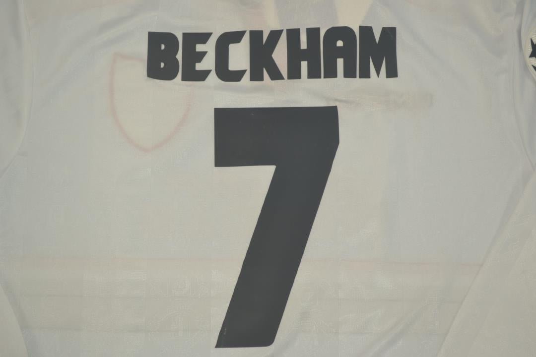 Camisa Manchester United Manga Longa 97/99 - Versão Retrô "Beckham" Nº 7 - Imagem 9