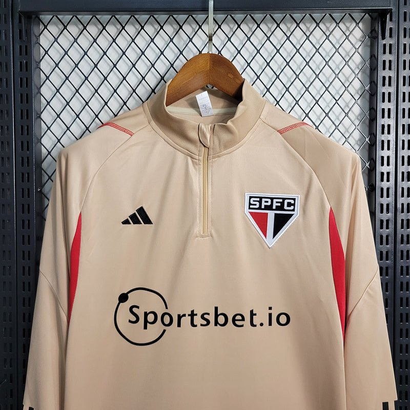 Blusa São Paulo Meio Ziper 23/24 - Bege - Imagem 7
