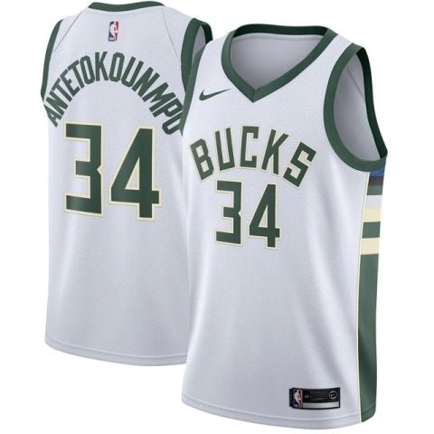 Regata NBA Milwaukee Bucks Authentic Antetokounmpo 34 - Branca