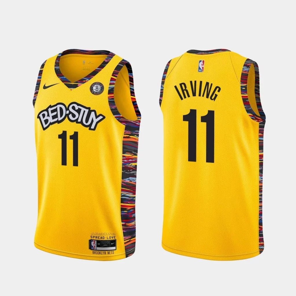 Regata NBA Brooklyn Nets City Edition 20/21 Authentic Irving 11 - Amarela