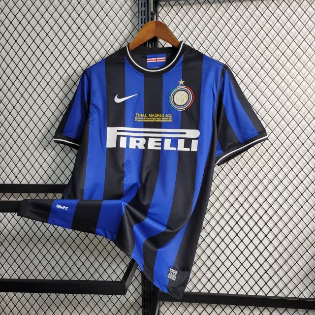 Camisa Retrô Inter de Milão I Home 2009/10 Masculino Azul e Preto - Imagem 6