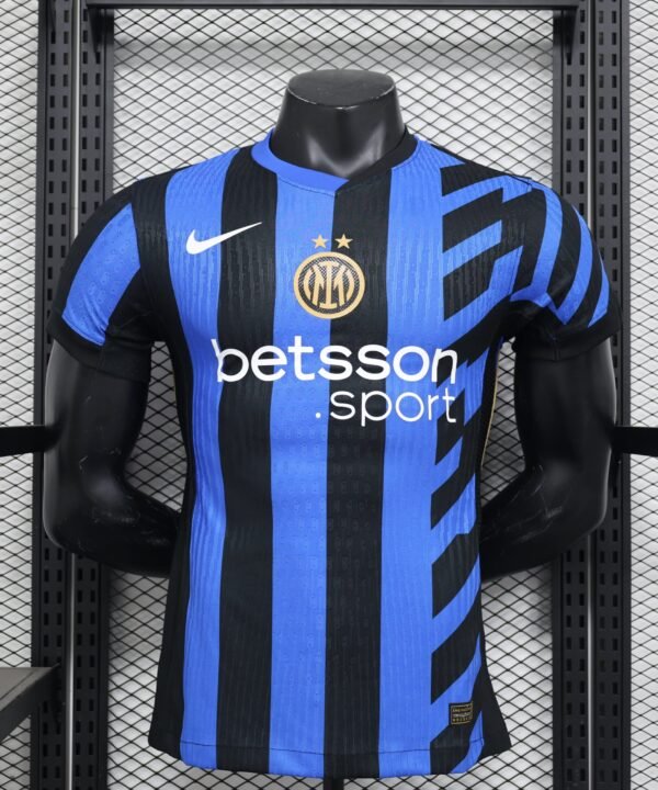 Camisa Inter de Milão Home 2024/25 Jogador Masculino - Azul, Preta e Dourada