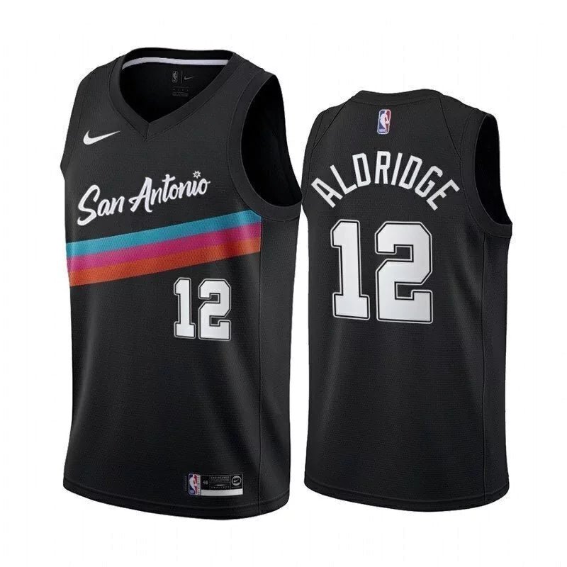 Regata NBA San Antonio Spurs City Edition 20/21 Authentic Swingman Aldridge 12 - Preta