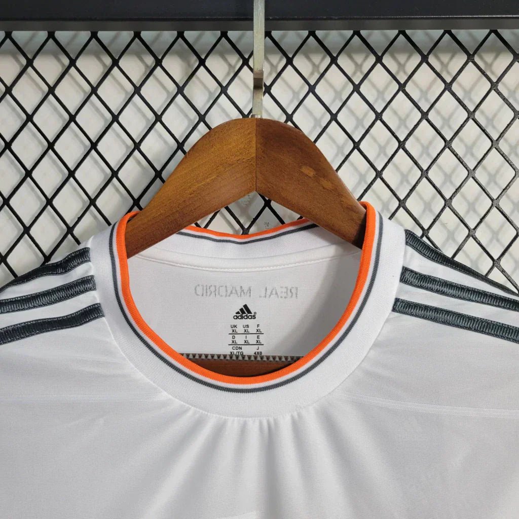 Camisa Retrô Real Madrid Manga Longa I Home 2013/14 Masculino Branco - Imagem 5