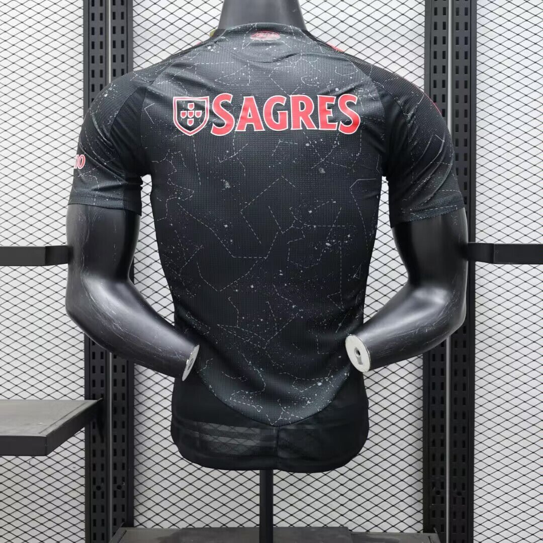 Camisa Benfica Away 2024/25 Jogador Masculino - Preta e Vermelha - Imagem 2