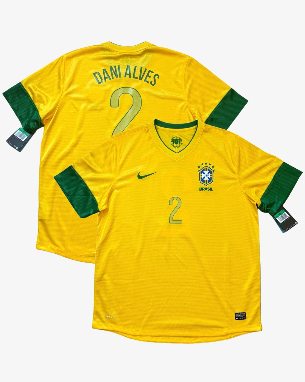 Camisa Da Seleção Brasileira 2012/13 Home Nº 2 Dani Alves- - Canarinho