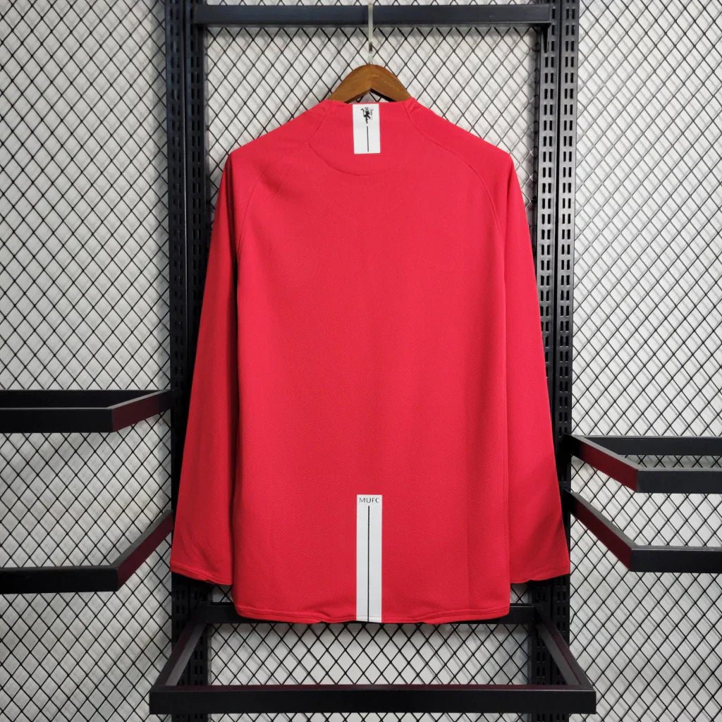 Camisa Retrô Manchester United Manga Longa 2007/08 Masculino Vermelho - Imagem 2