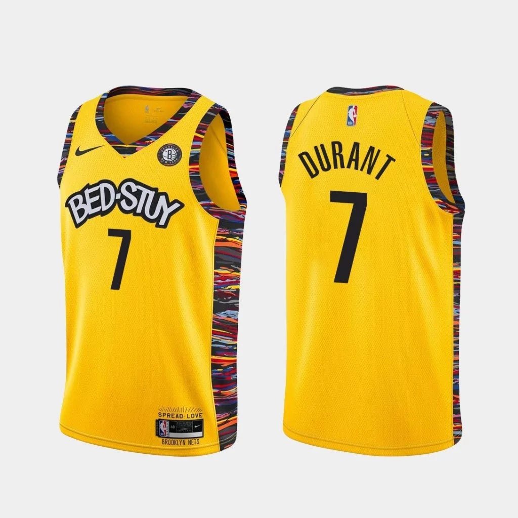 Regata NBA Brooklyn Nets Edition 20/21 Authentic Durant 7 - Amarela