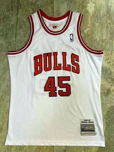 Regata NBA Chicago Bulls Retrô 1994-1995 Mitchell & Ness Authentic Jordan 45 - Branca - Imagem 2