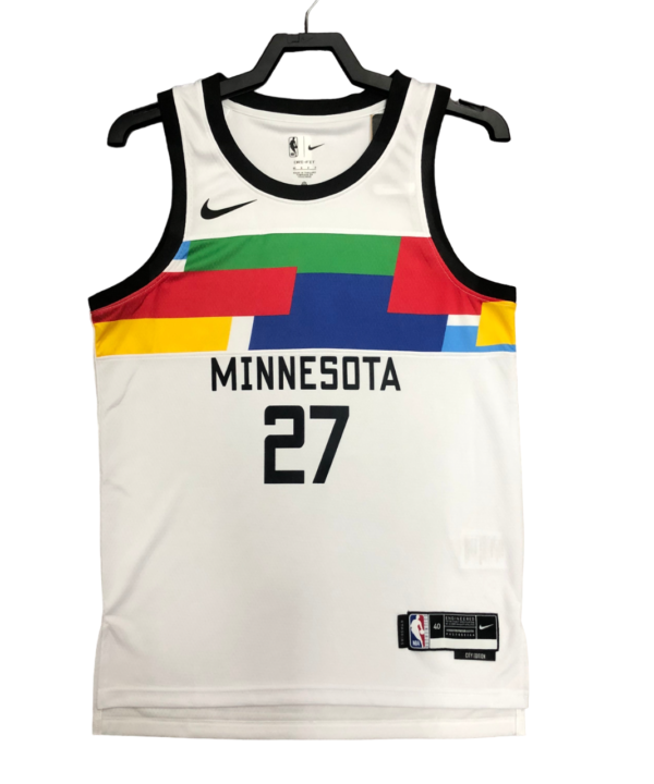 Regata NBA Minnesota Timberwolves City Edition Authentic Gobert 27 - Branca
