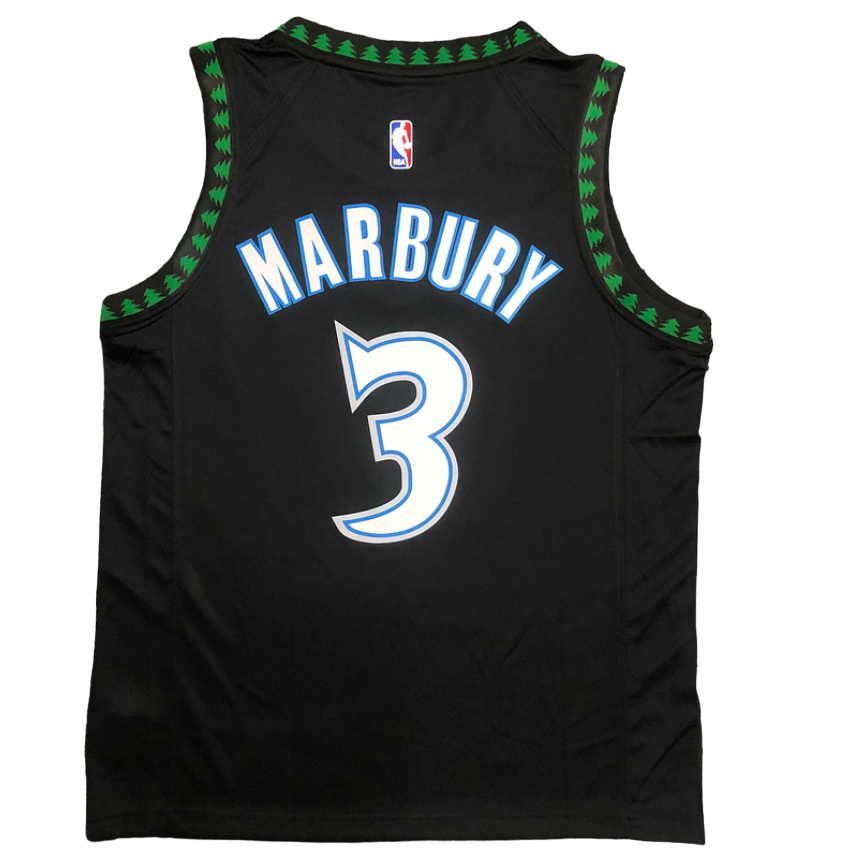 Regata NBA Minnesota Timberwolves Retrô Authentic Marbury 3 - Preta - Imagem 2