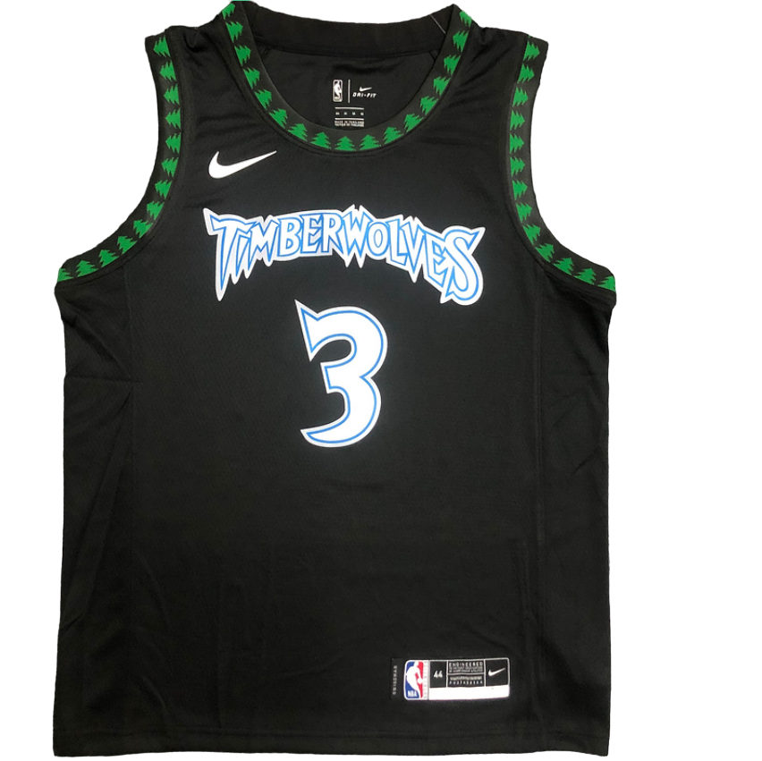 Regata NBA Minnesota Timberwolves Retrô Authentic Marbury 3 - Preta