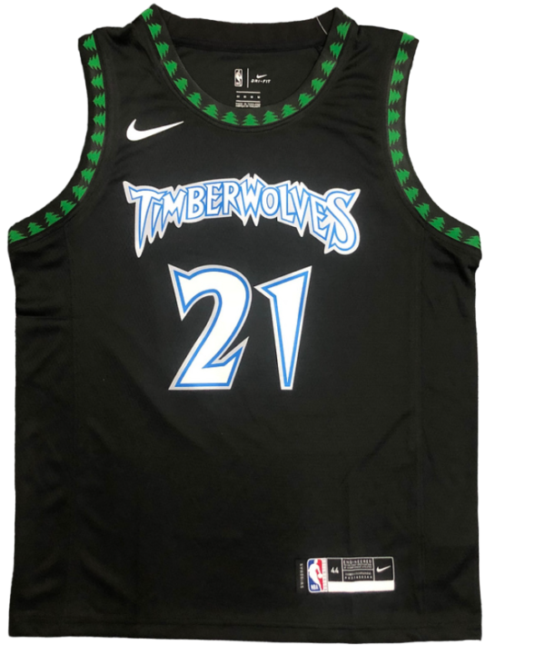 Regata NBA Minnesota Timberwolves Retrô Authentic Garnett 21 - Preta