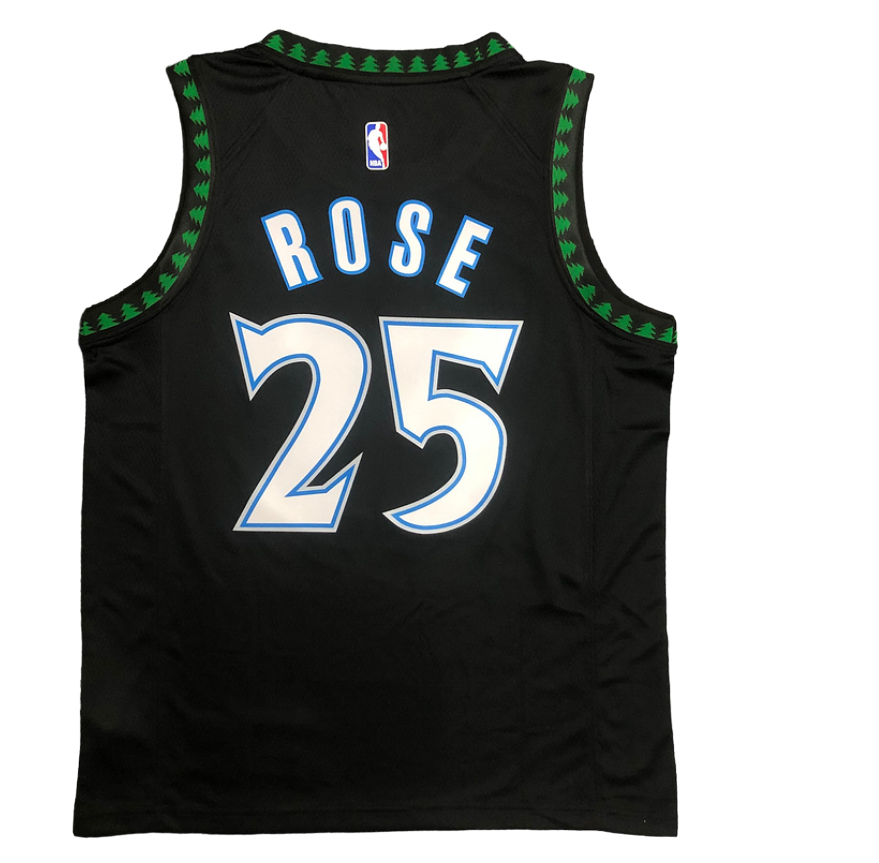 Regata NBA Minnesota Timberwolves Retrô Authentic Rose 25 - Preta - Imagem 2