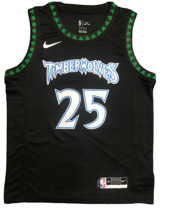 Regata NBA Minnesota Timberwolves Retrô Authentic Rose 25 - Preta