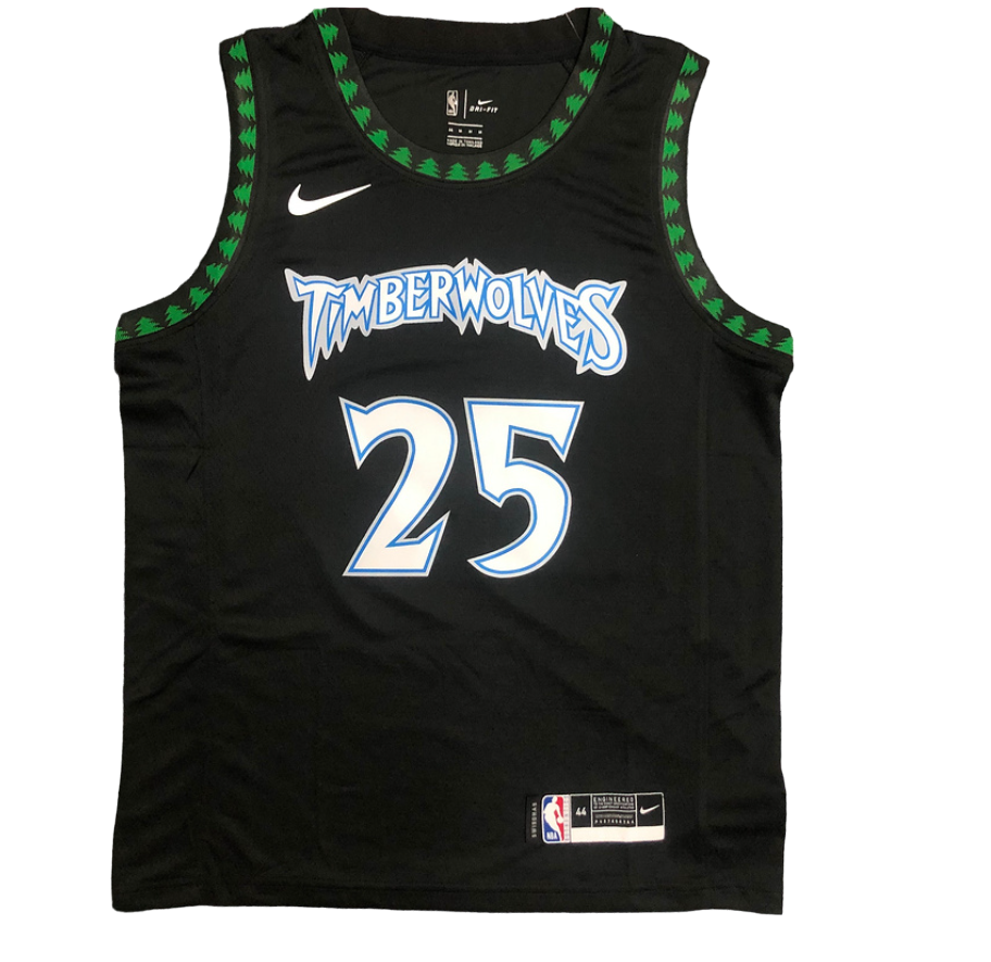 Regata NBA Minnesota Timberwolves Retrô Authentic Rose 25 - Preta
